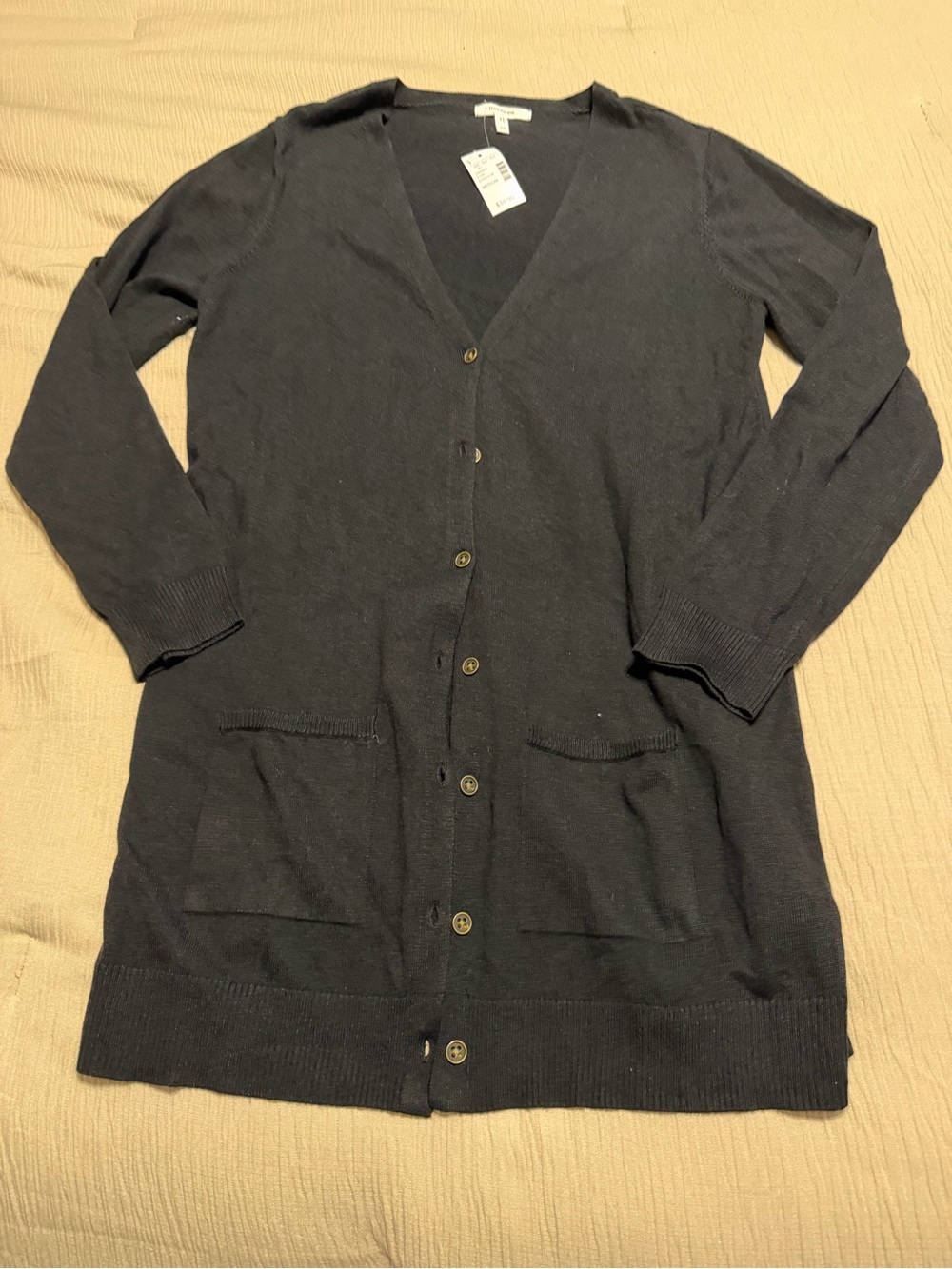 Long Black V-Neck Button Cardigan Sweater - Maurice’s